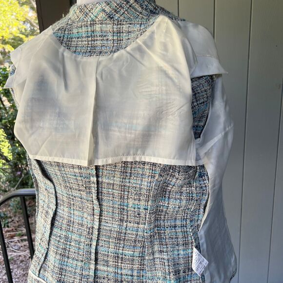 Lady Jacket blue tweed cameo buttons size 2 - Picture 8 of 11